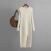 Office Lady Solid Slim Sweater Dress
