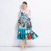 Fashion Design Cartoon Printing Casual Midi Long Dress