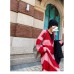 V-neck Wool Dress For Women Loose Bottomed Long Knitted Dresses