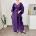 Fashion Pleated Dress For Women V-neck Half Sleeves Loose Belt Dresses