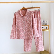 Pajamas Women's Spring and Autumn Cotton Long Sleeve Home Furnishing Set Spring and Summer Jacquard Cotton Women's Large Cardigan Home Furnishing