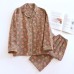 Pajamas Women's Spring and Autumn Cotton Long Sleeve Home Furnishing Set Spring and Summer Jacquard Cotton Women's Large Cardigan Home Furnishing
