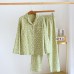 Pajamas Women's Spring and Autumn Cotton Long Sleeve Home Furnishing Set Spring and Summer Jacquard Cotton Women's Large Cardigan Home Furnishing