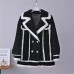 Stripe Spliced Fur Coat Women High Quality Fluffy Sheep Shearing Fashion 
