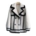 Stripe Spliced Fur Coat Women High Quality Fluffy Sheep Shearing Fashion 