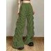leated Splice Design High Elastic Waist Trousers For Women  New Fashion Wide Leg Casual Pants