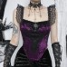 New belted patchwork camisole dark temperament slim fit and versatile lace top for women