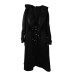 Solid Casual Loose Trenches For Women Lotus Collar Long Sleeve High Waist Drawsting Patchwork Lace Up Trench Female