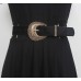 Pu Leather Black Vintage Buckle Casual Wide Belt Personality Women New Fashion Tide All-match Spring Autumn 