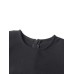 Patchwork Folds Dresses For Women Round Neck Long Sleeve High Waist Tunic Solid Slimming Dress