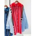 Patchwork Hit Color Cardigan For Women Lapel Long Sleeve Single Breasted Casual Loose Knitting Sweaters
