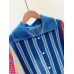 Patchwork Hit Color Cardigan For Women Lapel Long Sleeve Single Breasted Casual Loose Knitting Sweaters