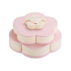 Double-layer rotating dry fruit tray with lid lotus snack dry fruit storage box tray fruit box