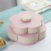 Double-layer rotating dry fruit tray with lid lotus snack dry fruit storage box tray fruit box