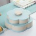 Double-layer rotating dry fruit tray with lid lotus snack dry fruit storage box tray fruit box