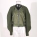 Vintage Knitted Spliced Fake Two Pieces Coat Women Patchwork Bomber Jacket Trend Ladies Outerwear Tops winter 