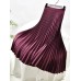 Solid Pleated Skirt High Waist