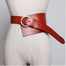 Pu Leather Multicolor Asymmetrical Wide Long Belt