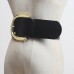 Pu Leather Black Big Buckle Split Long Wide Belt