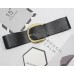 Pu Leather Black Big Buckle Split Long Wide Belt