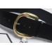 Pu Leather Black Big Buckle Split Long Wide Belt
