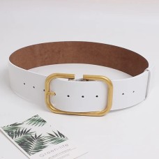 Pu Leather Big Buckle Split Joint Long Wide Belt