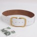 Pu Leather Big Buckle Split Joint Long Wide Belt