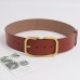 Pu Leather Big Buckle Split Joint Long Wide Belt