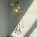 Hemp Rope Leaf Hand Tied Butterfly Accessories Large Moon Wind Chime Natural Crystal Garden Pendant Crystal Ball Decoration