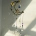 Hemp Rope Leaf Hand Tied Butterfly Accessories Large Moon Wind Chime Natural Crystal Garden Pendant Crystal Ball Decoration