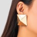 Gold Color 3D Geometric Stud Earrings for Women Men