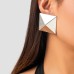 Gold Color 3D Geometric Stud Earrings for Women Men