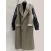 Colorblock Trench For Women Notched Collar Long Sleeve High Waist Patchwork Double Breasted Casual Trenches Female