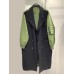 Colorblock Trench For Women Notched Collar Long Sleeve High Waist Patchwork Double Breasted Casual Trenches Female