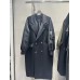 Colorblock Trench For Women Notched Collar Long Sleeve High Waist Patchwork Double Breasted Casual Trenches Female
