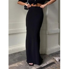 Tossy Fashion For Women Black Long Skirts High Waist Slim Seamless Elegant Ladies Gown Casual Summer  New Female Maxi Skirts
