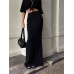 Tossy Fashion For Women Black Long Skirts High Waist Slim Seamless Elegant Ladies Gown Casual Summer  New Female Maxi Skirts