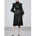 French Solid High Quality Cotton Coat For Women Long Sleeve High Wasit Single Breasted Belt Design Coats 