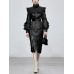 French Solid High Quality Cotton Coat For Women Long Sleeve High Wasit Single Breasted Belt Design Coats 