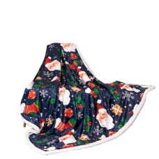 Flannel Christmas Blanket Double Layer Snowflake Christmas Decorative Blanket Nap Blanket Thick Throw Blanket