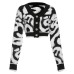 Color Patchwork Y2k Sweet Cardigan Sweater Women V Neck Long Sleeve Buttons Casual Short Jackets Wild Streetwear Knit Jumper