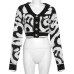 Color Patchwork Y2k Sweet Cardigan Sweater Women V Neck Long Sleeve Buttons Casual Short Jackets Wild Streetwear Knit Jumper