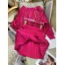 HIGH STREET Newest F/W Fashion Designer Sweater Women Slash Neck Glitter Sequined Beaded Pullover Sweater Mini Skirt