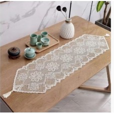 Hollow Lace Table Runner White