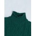 Patchwork Cotton Contrast Color Kitted Pullover Sweaters Turtleneck Long Sleeved Bandage Tops Autumn Winter Clothing