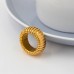 High Quality Waterproof Stainless Steel Spiral Rings For Men's Round Elastic Gold-Plated Party Chunky Ring Jewelry Accessories