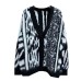 Knitted Sweater Cardigans Women Single Breasted Loose Casual Long Sleeve Striped Vintage Traf Traf Tops Winter