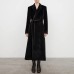 Solid Elegant Trenches For Women Notched Collar Long Sleeve Patchwork Lace Up Vintage Casual Trench Female Clothing