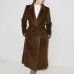 Solid Elegant Trenches For Women Notched Collar Long Sleeve Patchwork Lace Up Vintage Casual Trench Female Clothing