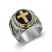 Hot selling P jewelry titanium steel color retaining vacuum gold plated God's Hand men's ring
